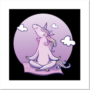 unicorn yoga meditation gift shirt Posters and Art